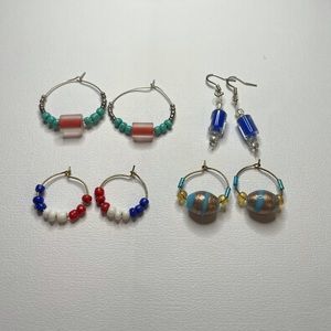 4 Pairs of Hand-crafted Miscellaneous Earrings